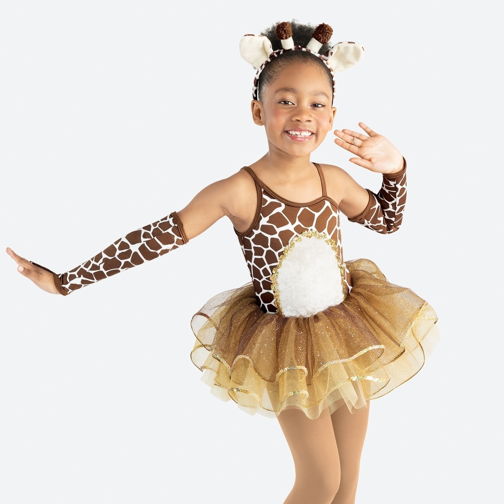 Giraffe Costume with Gold Tutu and Headband